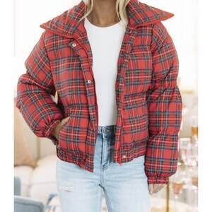 NEW TCEC casual puffer jacket in red